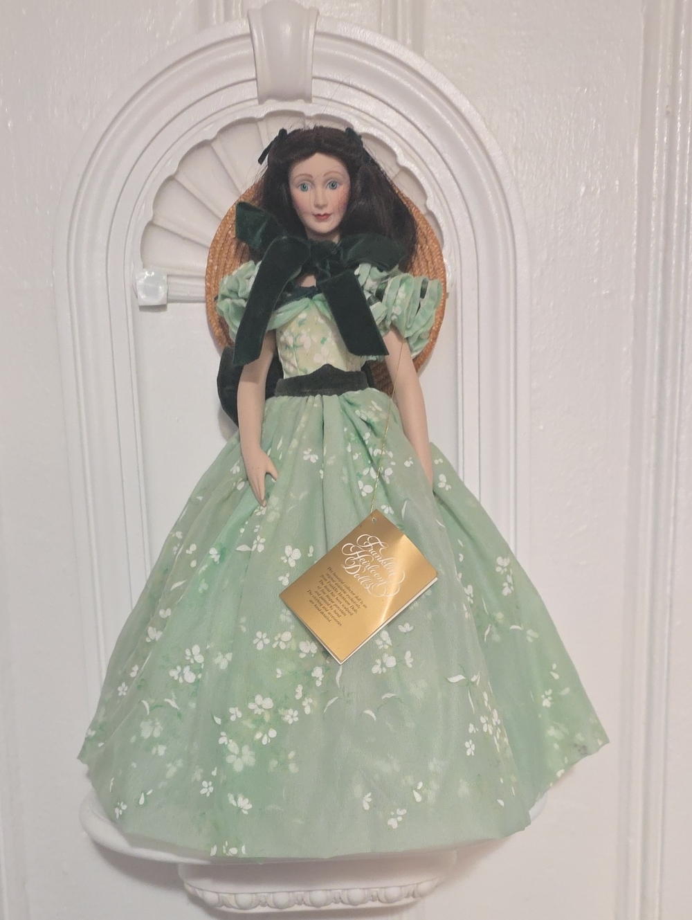 Franklin Mint Heirloom porcelain doll Scarlett O'Hara Gone With the Wind 21 In